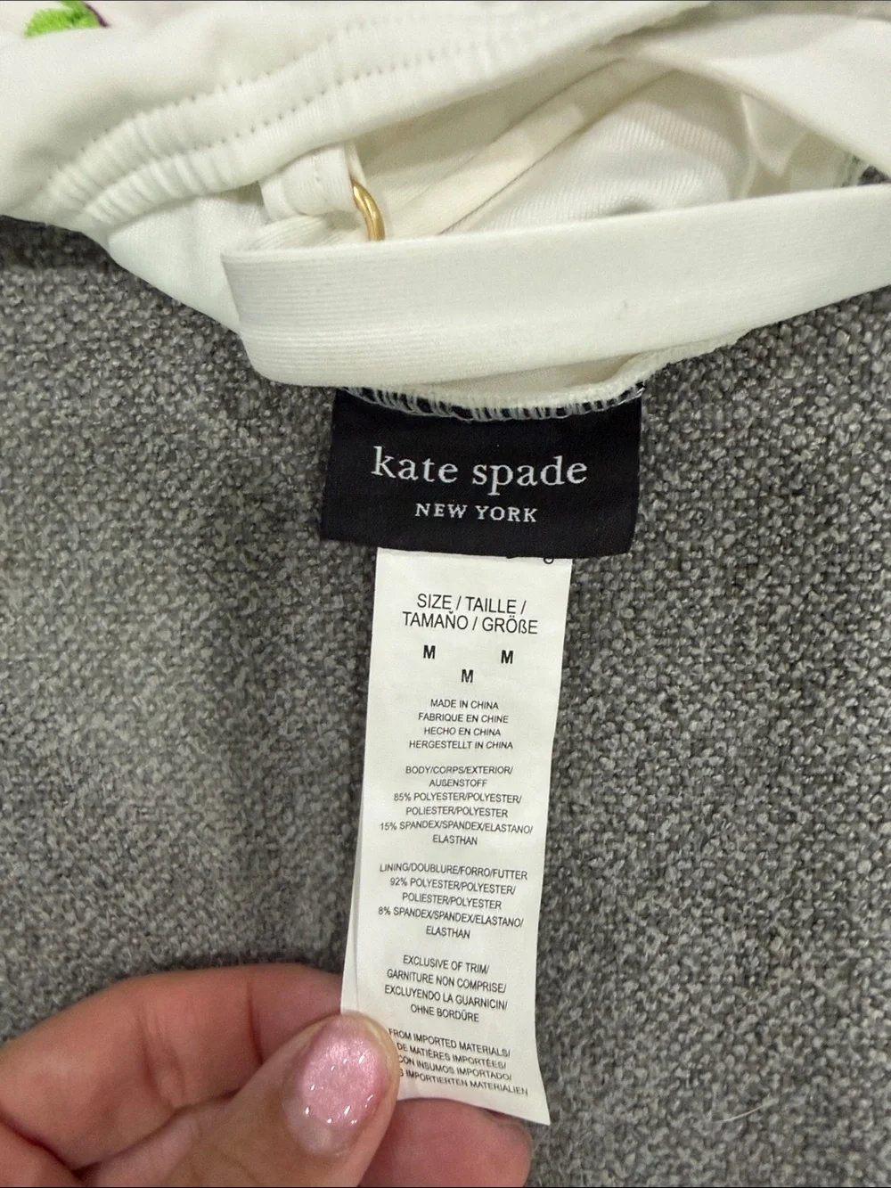 kate spade White One-Piece Swimsuit with Pink, Blue & Yellow Floral Sprigs